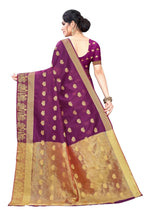 Vamika Banarasi Jacquard Weaving Wine Red Saree | Grocsy