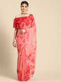 Ahalyaa Women's Traditional Semi Stitch Saree - Peach | Grocsy