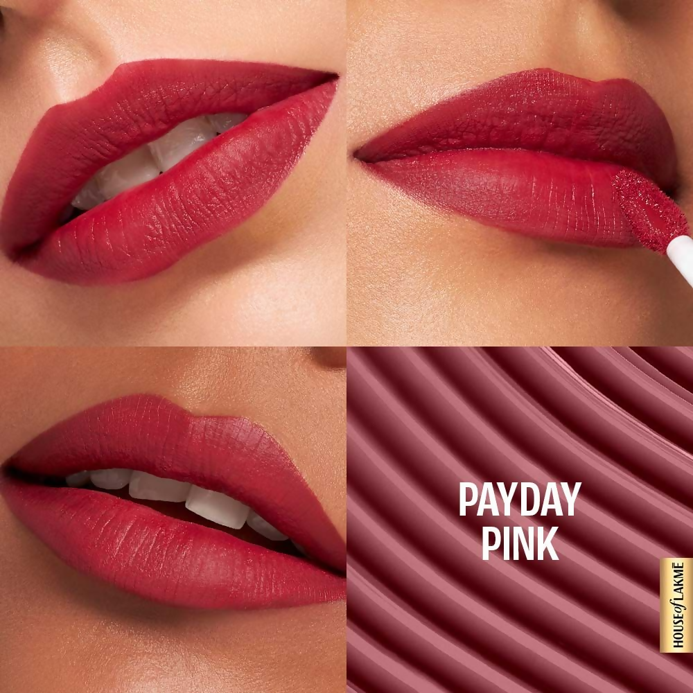 Lakme 9to5 Hya Matte Liquid Lipstick + Hyaluronic Acid - Payday Pink | Grocsy