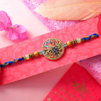 Peacock Rakhi & Chocolate Gems Cookies Combo | Grocsy