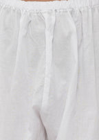 Little Bansi Boys Cotton Floral Kurta with Pearl Buttons & Pyjama in Pink & Cream | Grocsy