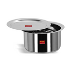 Sumeet Stainless Steel Induction Bottom Induction & Gas Stove Friendly Container/Tope/Cookware with Lid Size | Grocsy