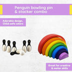 Matoyi Penguin Bowling Pin & Rainbow Stacker Combo | Grocsy