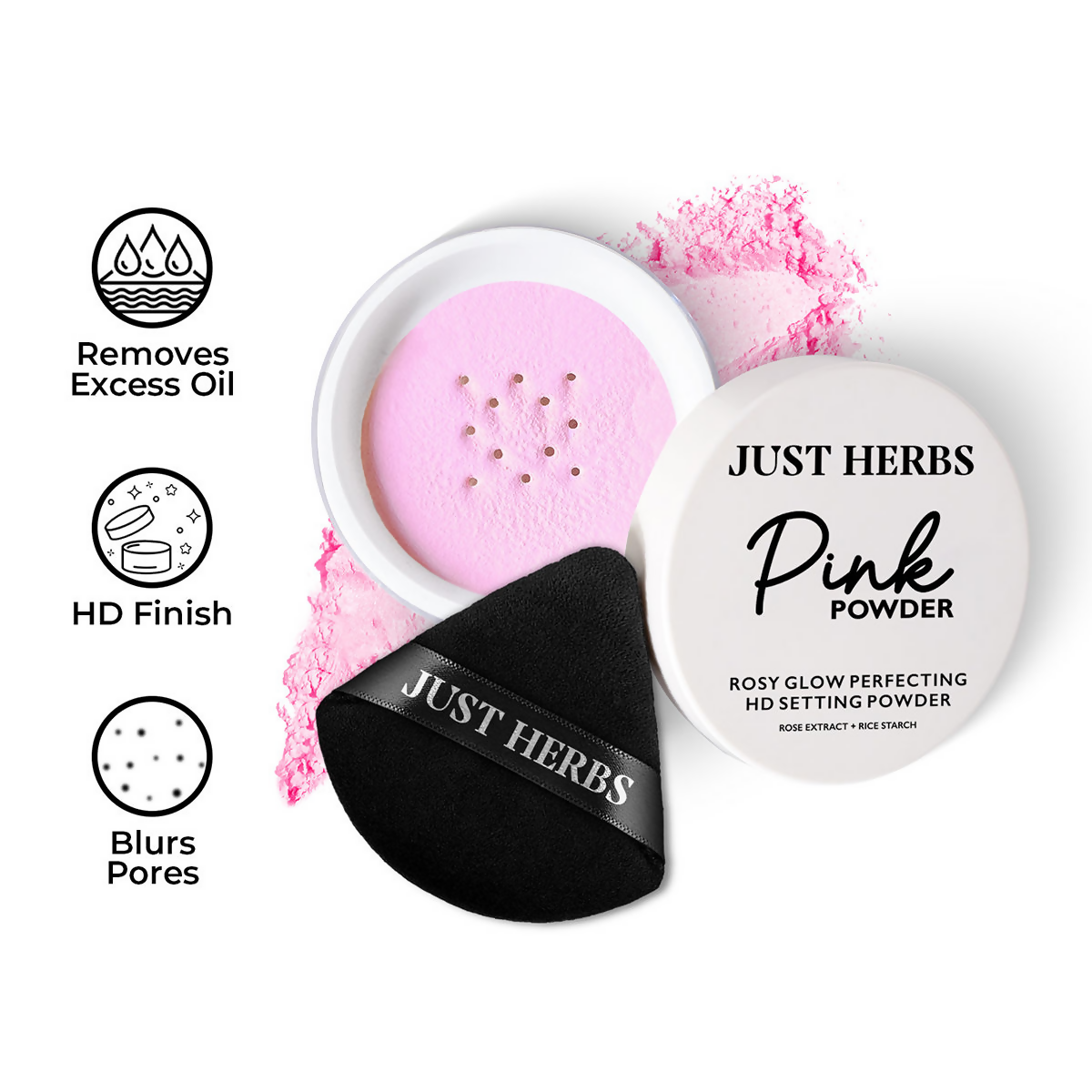 Just Herbs HD Setting Loose Powder - Pink | Grocsy