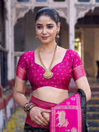 Shree Shyam Fashion Black Soft Silk Saree | Grocsy