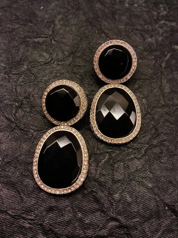 Smart Dangler With Rhino Stone Border Black Earrings For Women and Girls By House of Ree - House of Ree
