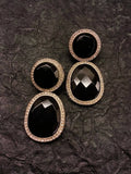 Smart Dangler With Rhino Stone Border Black Earrings For Women and Girls By House of Ree - House of Ree