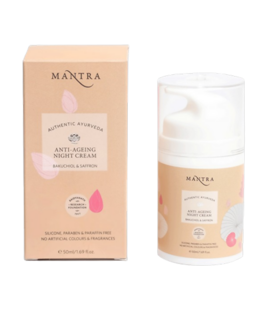 Mantra Herbal Anti-Ageing Night Cream Bakuchiol & Saffron | Grocsy