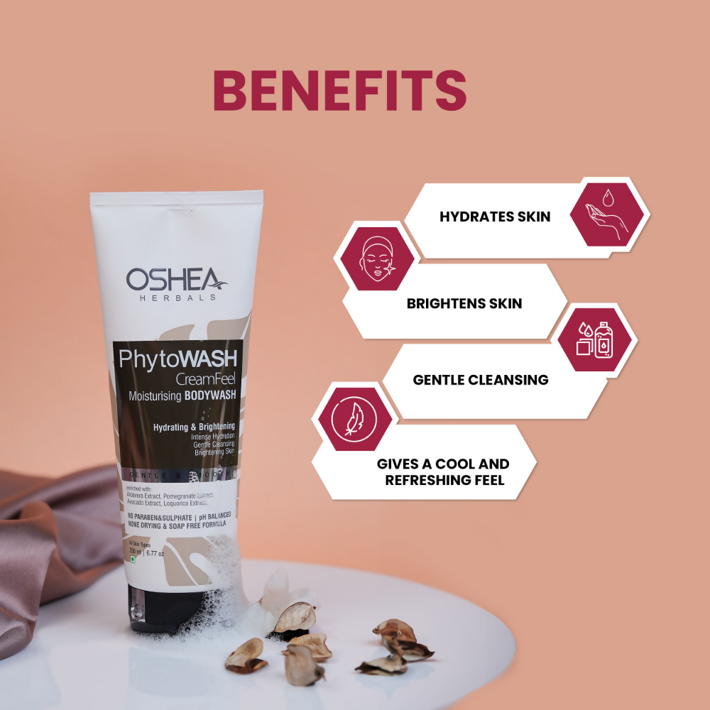 Oshea Herbals Phytowash Cream Feel Moisturising Body Wash | Grocsy