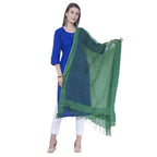 A R Silk Rama green Color Chandna Orgenza cotton Dupattas & Chunnis | Grocsy