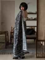 Suta Black Floral Pure Cotton Saree | Grocsy