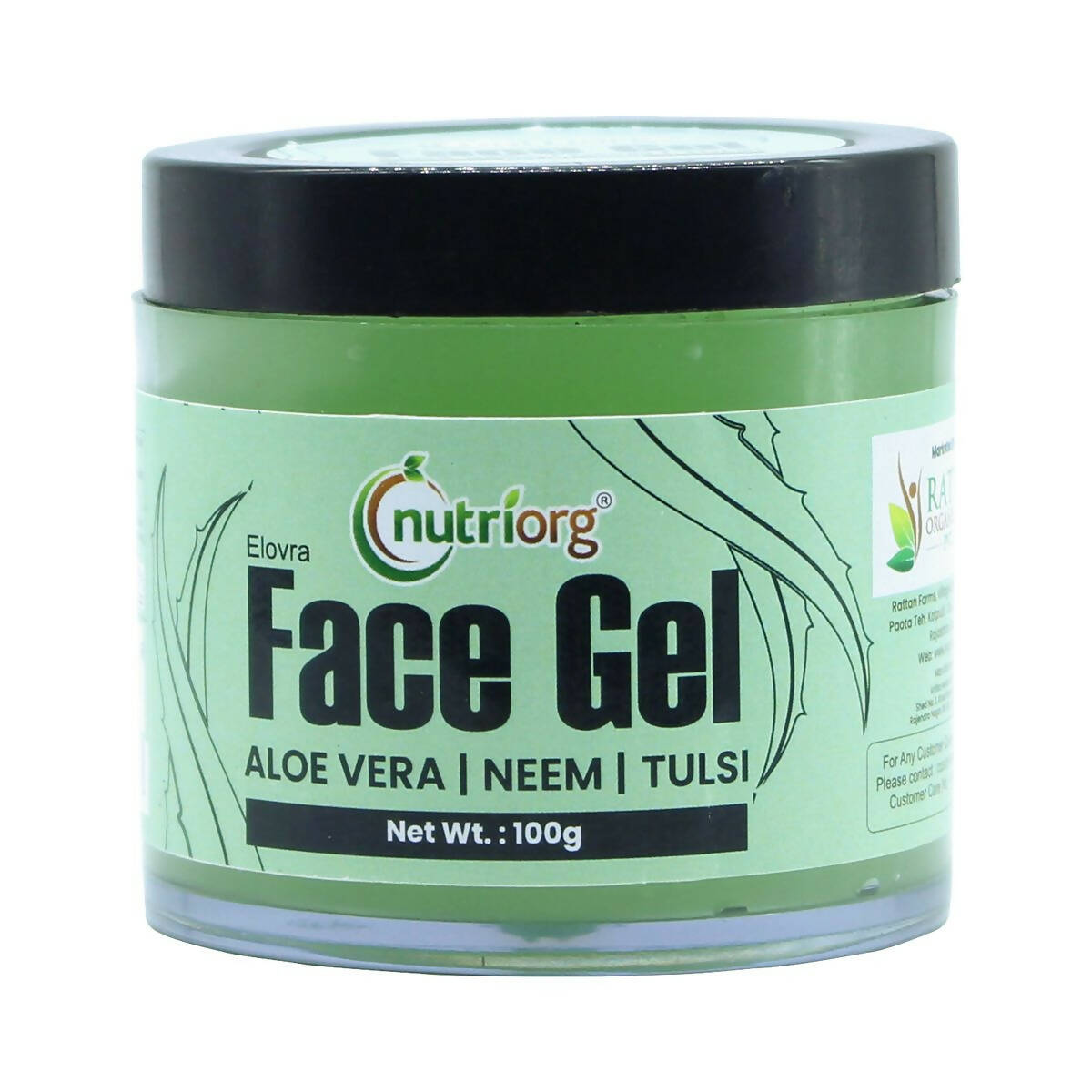 Nutriorg Aloevera Face Gel with Neem & Tulsi | Grocsy