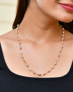 VOJ Gold-Polished Chain For Women With White Pearls | Grocsy