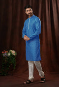 Joban Fashion Blue Art Silk Kurta Pyjama | Grocsy