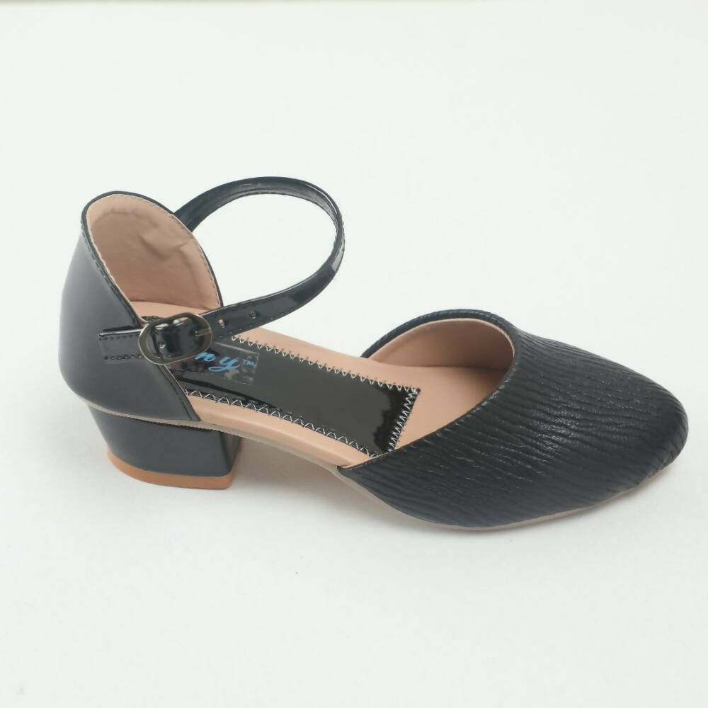 Tiny Bugs Girls Party Wear Ballerinas Heels - Black | Grocsy