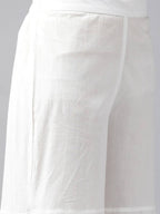 Yufta Women Navy Blue & White Embroidered Kurta with Palazzo & Dupatta | Grocsy
