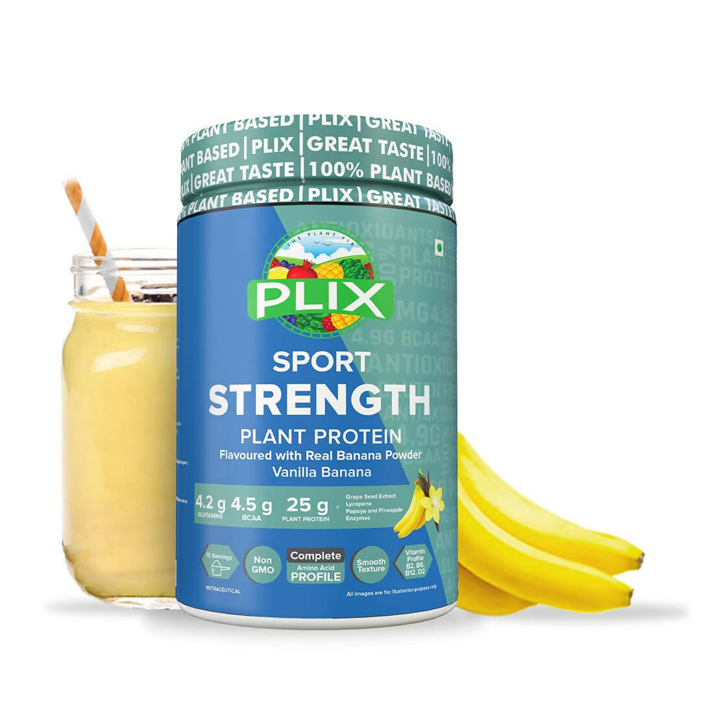PLIX The Plant Fix Strength Vegan Plant Protein Powder - Vanilla | Grocsy