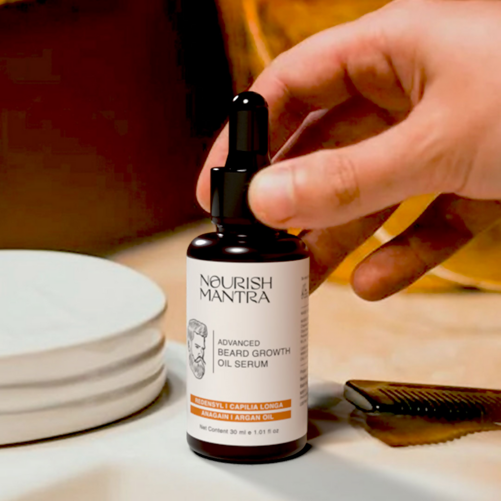 Nourish Mantra Advanced Beard Growth Oil Serum with Redensyl | Grocsy