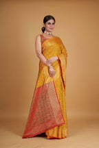 Mustard Silk Woven Design Saree With Unstitched Blouse Piece - Akshita | Grocsy