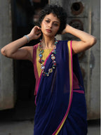 Suta Purple Solid Mul Cotton Saree | Grocsy