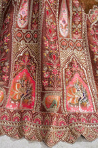 Kesar Fab Brown Banarasi Silk Hand_Woven Lehenga | Grocsy