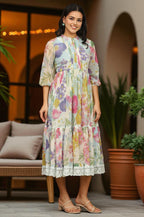 W for Woman Floral Printed Flared Dress | Grocsy