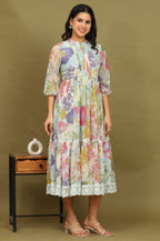 W for Woman Floral Printed Flared Dress | Grocsy