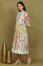 W for Woman Floral Printed Flared Dress | Grocsy