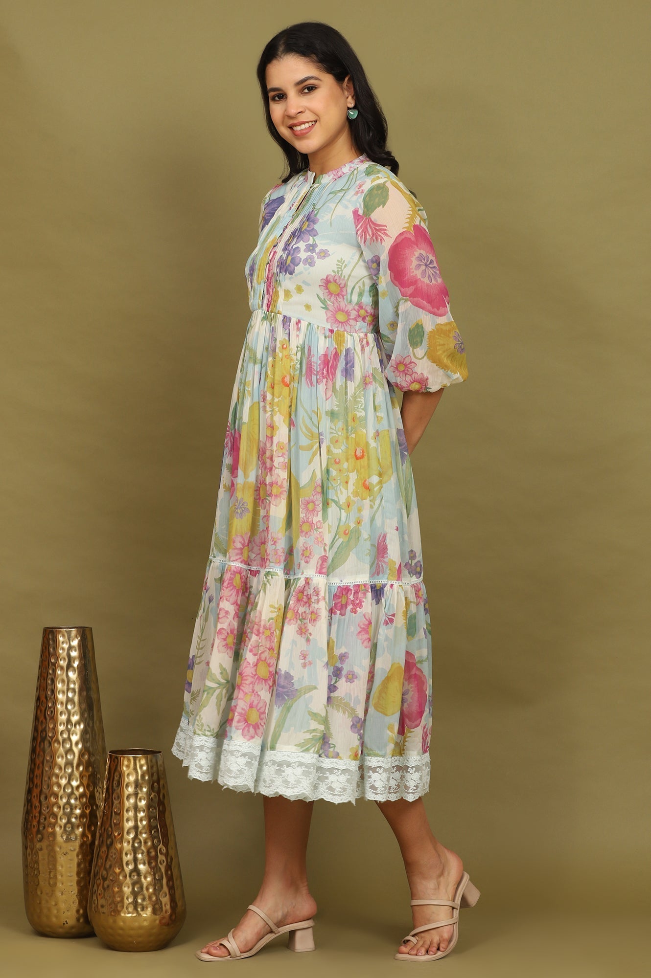 W for Woman Floral Printed Flared Dress | Grocsy