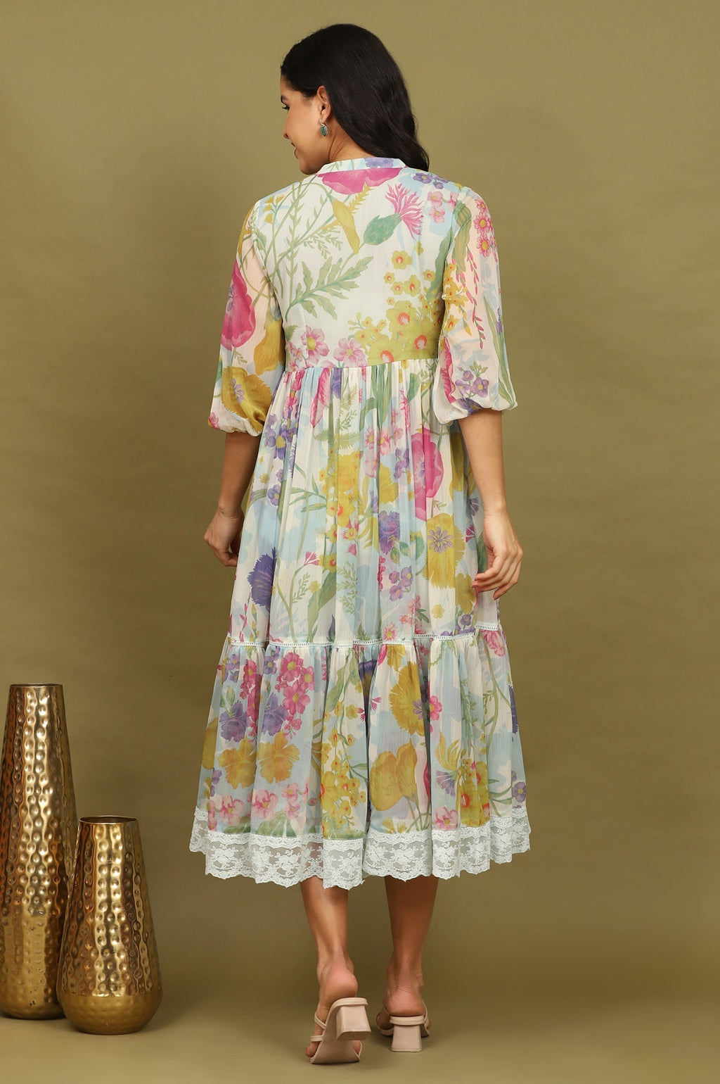 W for Woman Floral Printed Flared Dress | Grocsy