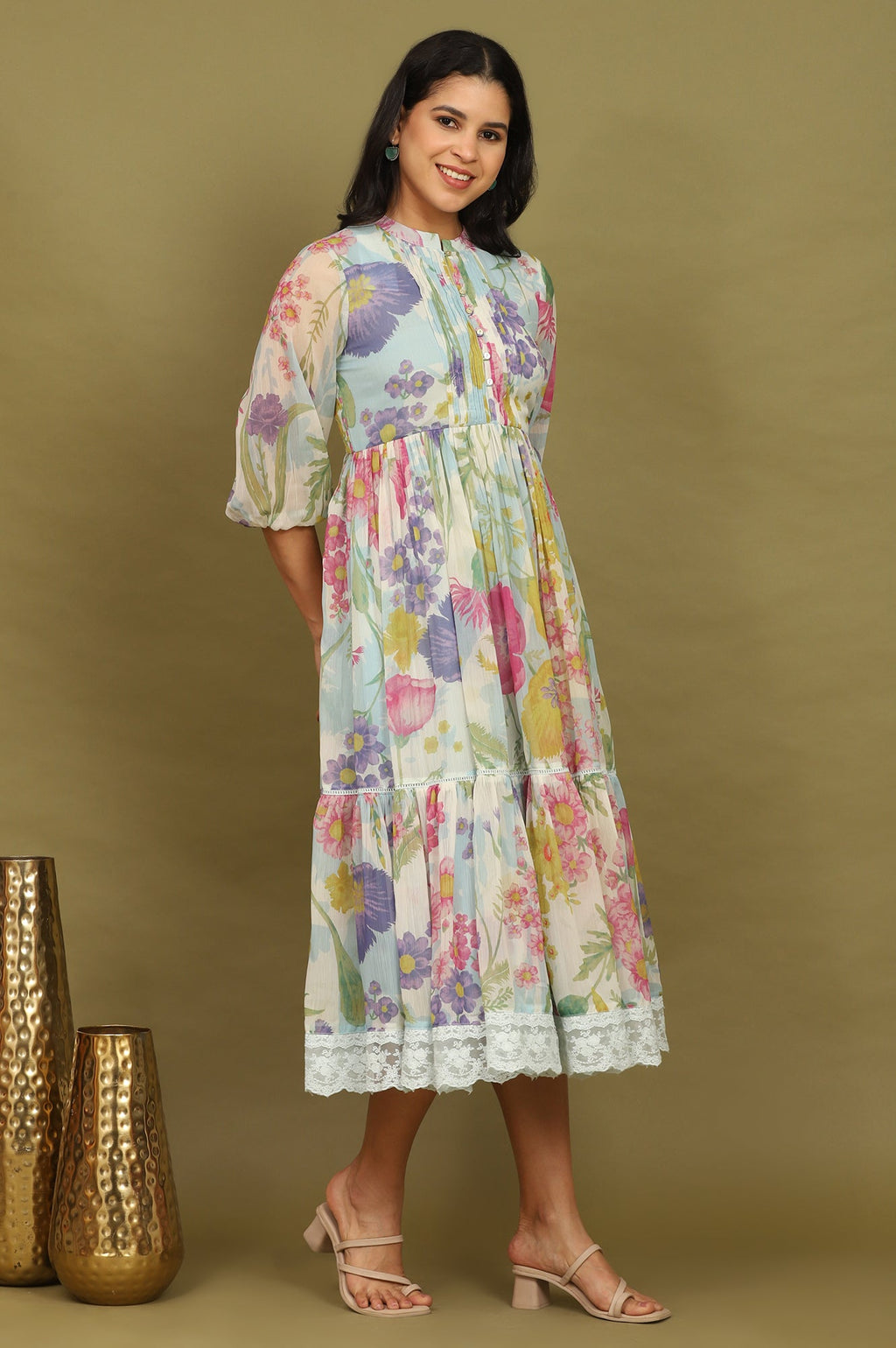 W for Woman Floral Printed Flared Dress | Grocsy