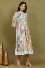 W for Woman Floral Printed Flared Dress | Grocsy