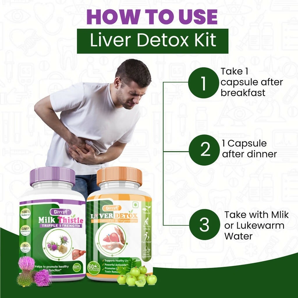 Divya Shree Liver Detox & Milk Thistle Capsule Combo | Grocsy