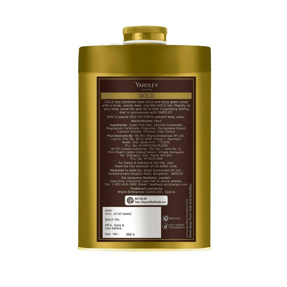 Yardley London Gold Deodorizing Talc For Men | Grocsy