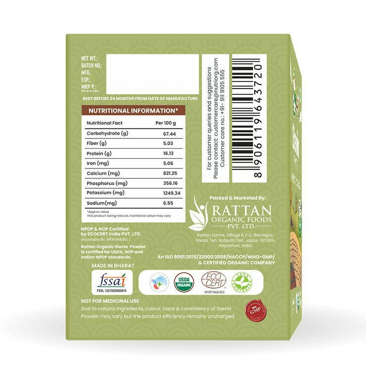Nutriorg Certified Organic Stevia Powder | Grocsy
