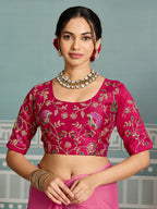 Teeya Creation New Exclusive Wedding Wear Georgette Saree-Pink | Grocsy