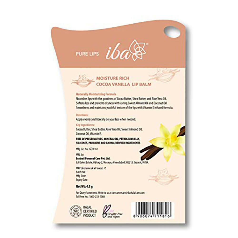 Iba Moisture Rich Lip Balm - Cocoa Vanilla | Grocsy