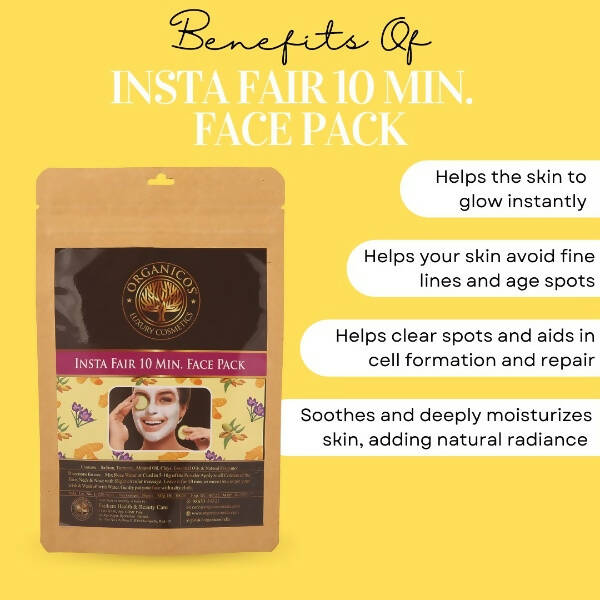 Organicos Insta Fair 10 Min Face Pack | Grocsy