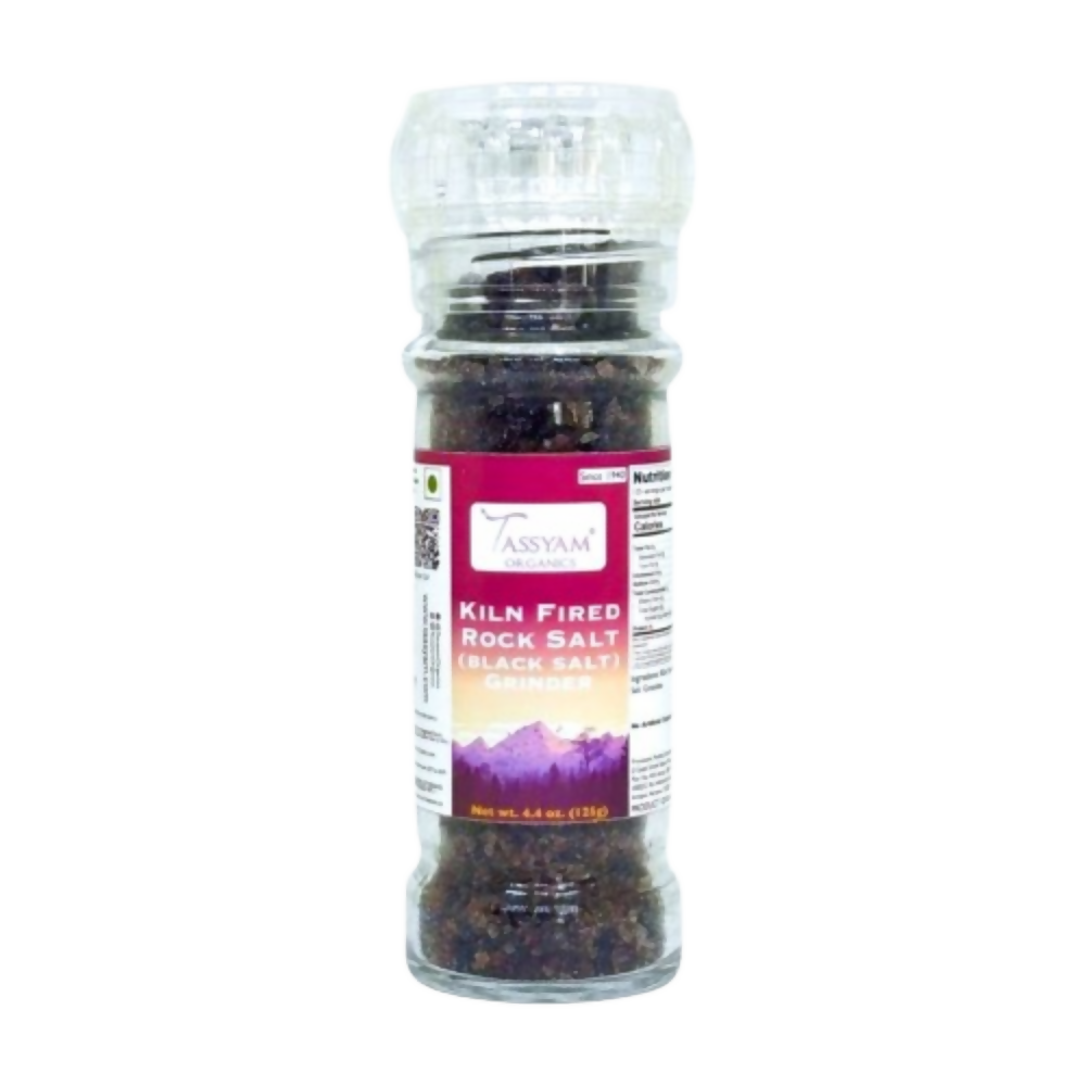 Tassyam Organics Black Salt Granules Grinder Bottle | Grocsy