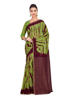 Mimosa Women's Green Chiffon Banarasi Silk Saree | Grocsy