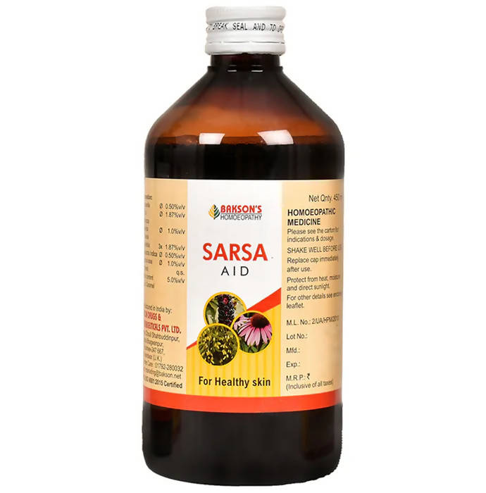 Bakson's Homeopathy Sarsa Aid Syrup | Grocsy