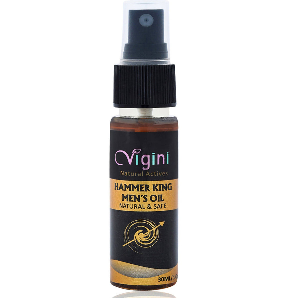 Vigini Natural Hammer King Lubricating Massage Oil for Men with Tulsi Ylang Ylang Clary Sage Essential Oils | Grocsy