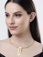 NVR Women Gold-Polished Circular Choker Necklace | Grocsy