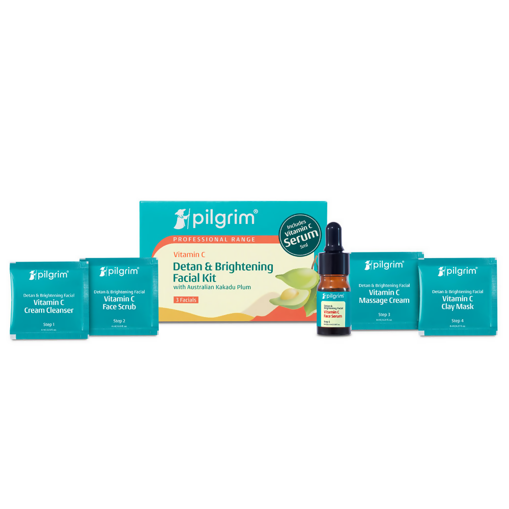 Pilgrim Vitamin C Detan & Brightening Facial Kit | Grocsy