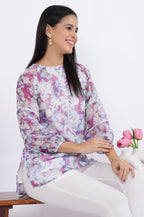 W for Woman Multicoloured Floral Printed Straight Polyester Top | Grocsy