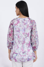 W for Woman Multicoloured Floral Printed Straight Polyester Top | Grocsy