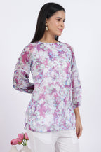 W for Woman Multicoloured Floral Printed Straight Polyester Top | Grocsy