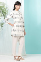 W for Woman Off-White Yarn Dyed Pure Cotton Tunic | Grocsy