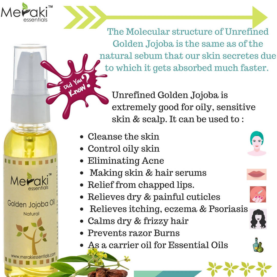 Meraki Essentials Golden Jojoba Oil | Grocsy