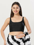 Joban Fashion Women Jacquard Black Stitched Blouse | Grocsy